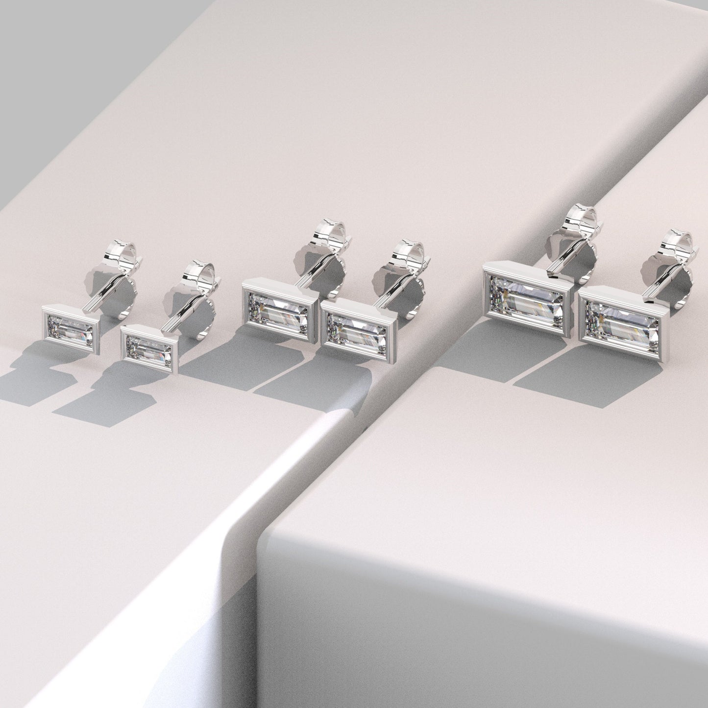 Baguette Diamond Studs