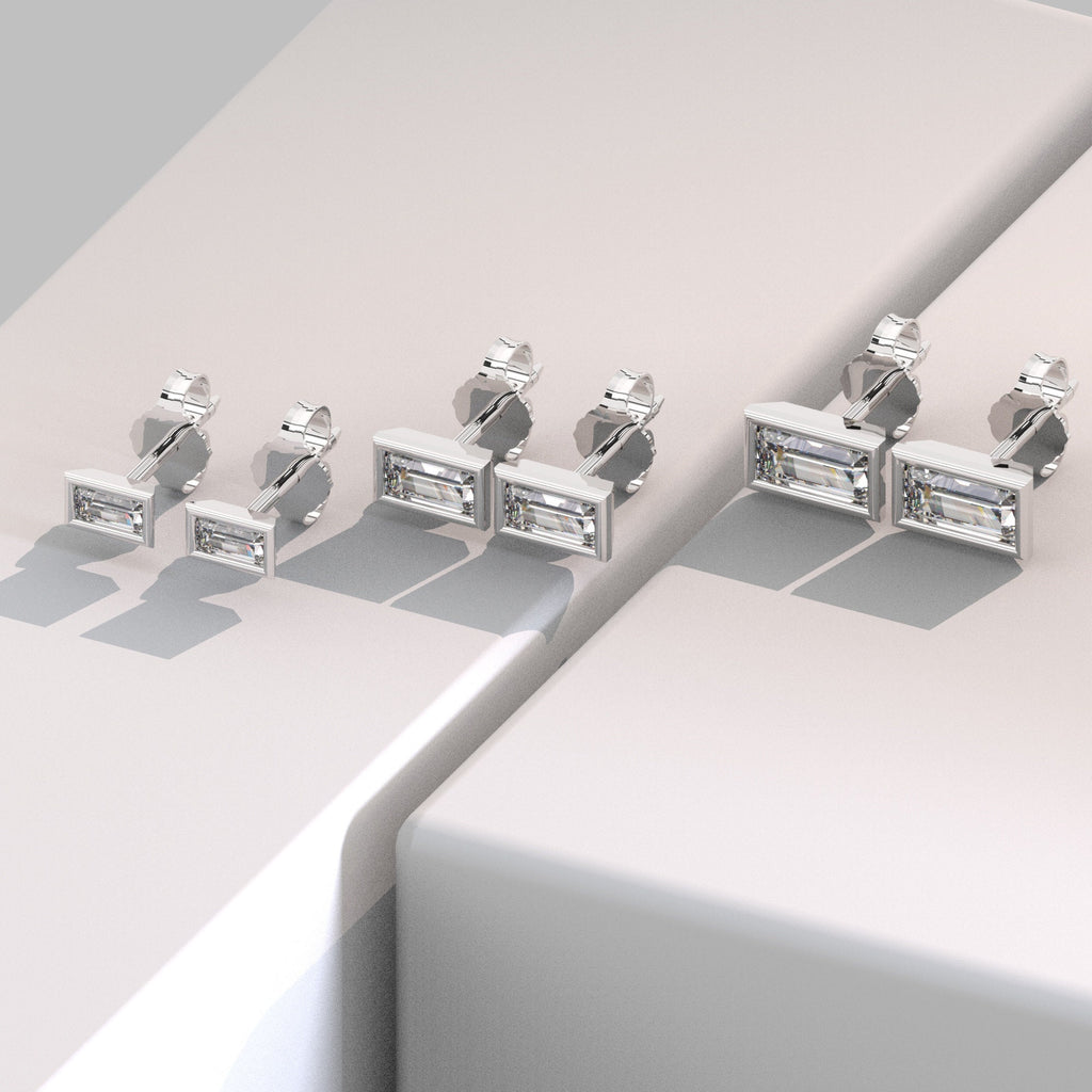 Baguette Diamond Studs
