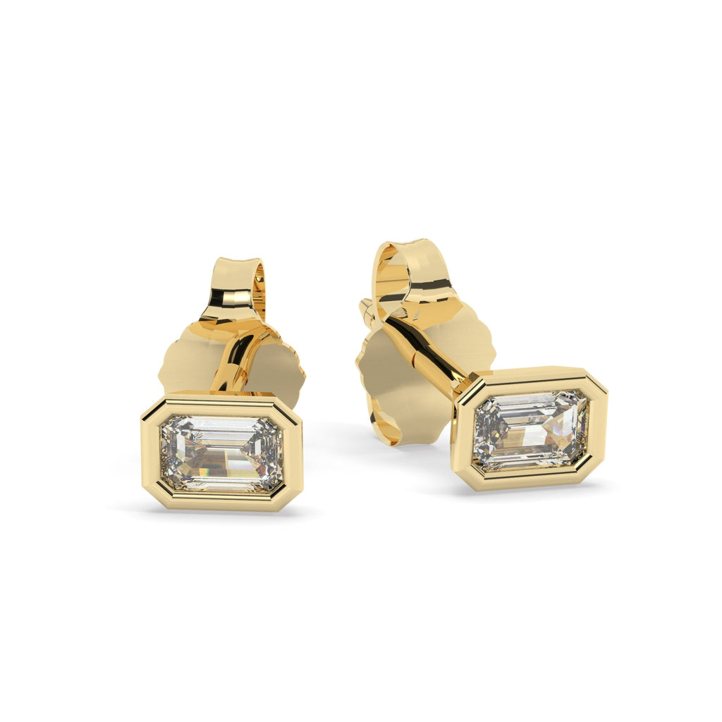 Emerald Cut Diamond Studs