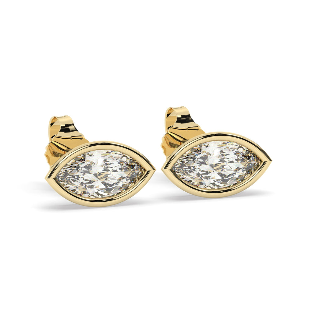 Diamond Solitaire Earrings / 0.15 - 1.40 ct Marquise Diamond Studs