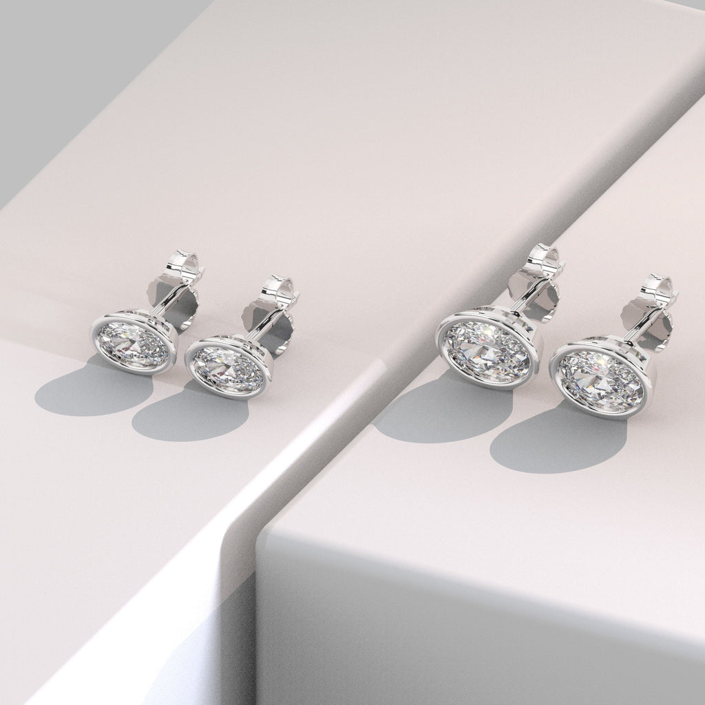 Oval Shape Diamond Studs