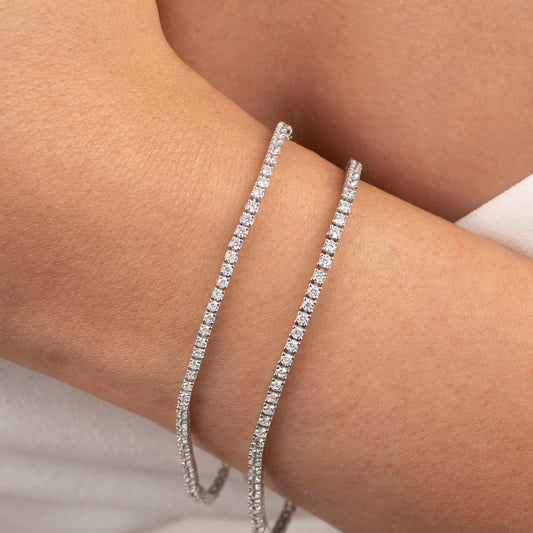 14k Classic 4 Prong Diamond Bracelet / 1 - 4 CT Diamond Tennis Bracelet /
