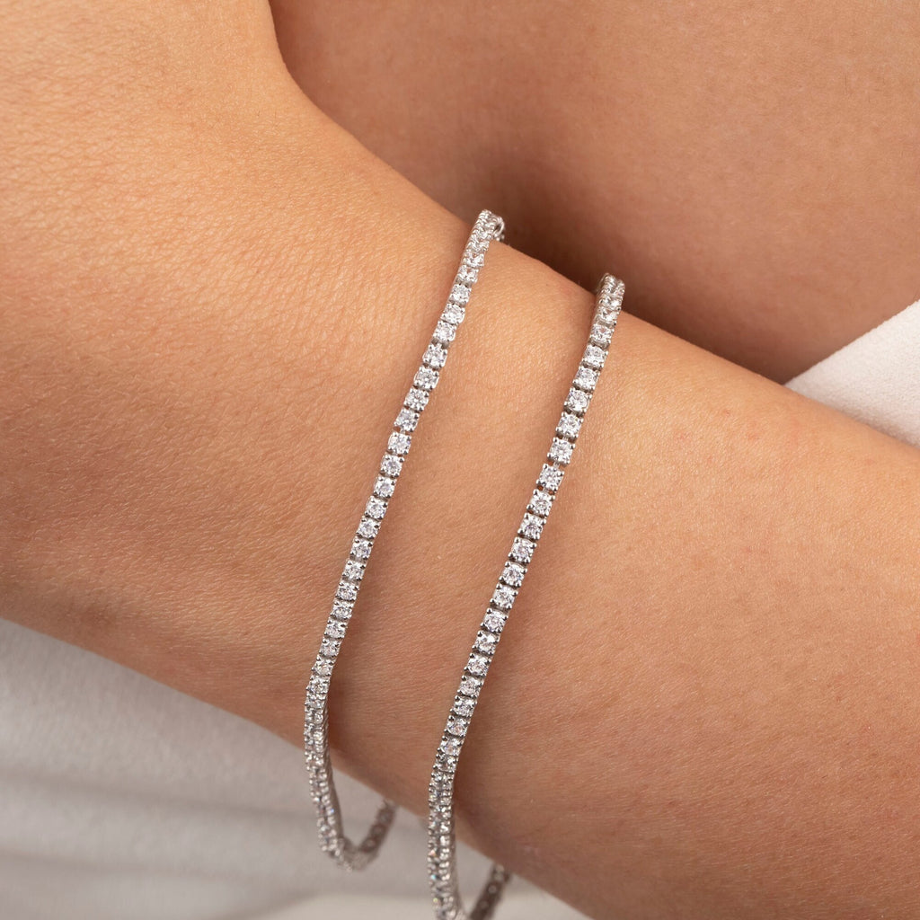 14k Classic 4 Prong Diamond Bracelet / 1 - 4 CT Diamond Tennis Bracelet /