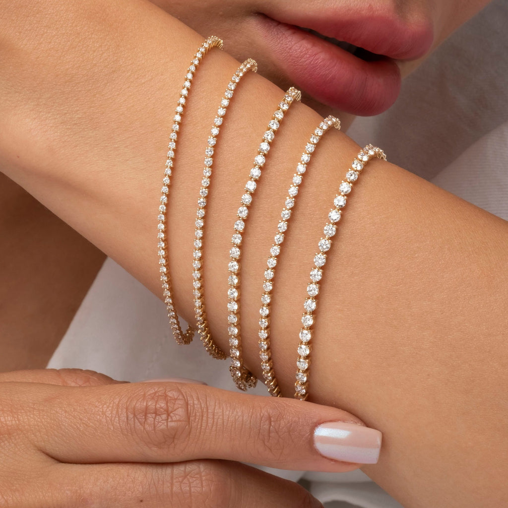 Three Prong Diamond Tennis Bracelet / 1.3 - 4.3 ct Diamond Tennis Bracelet