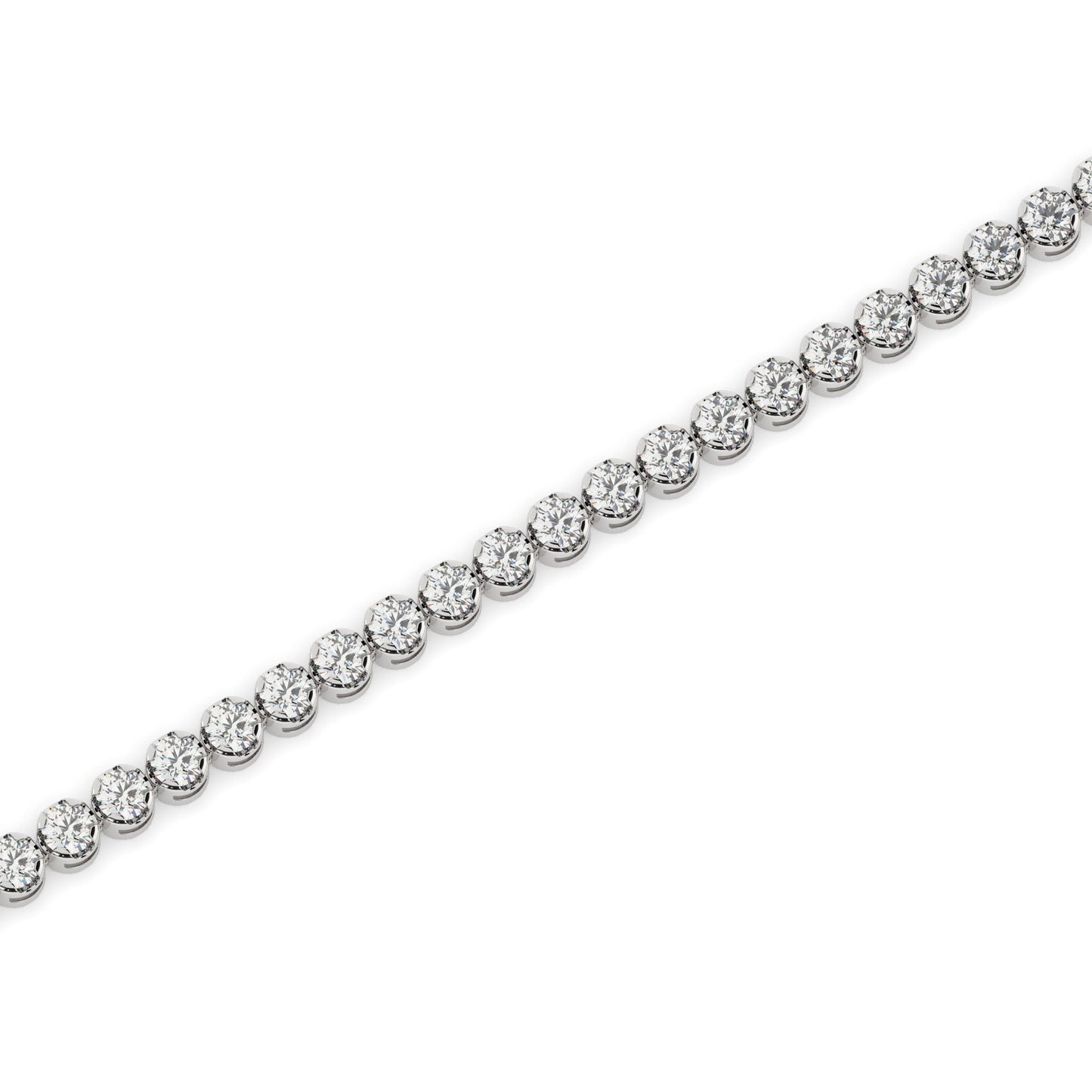 Crown Illusion Setting Diamond Tennis Bracelet