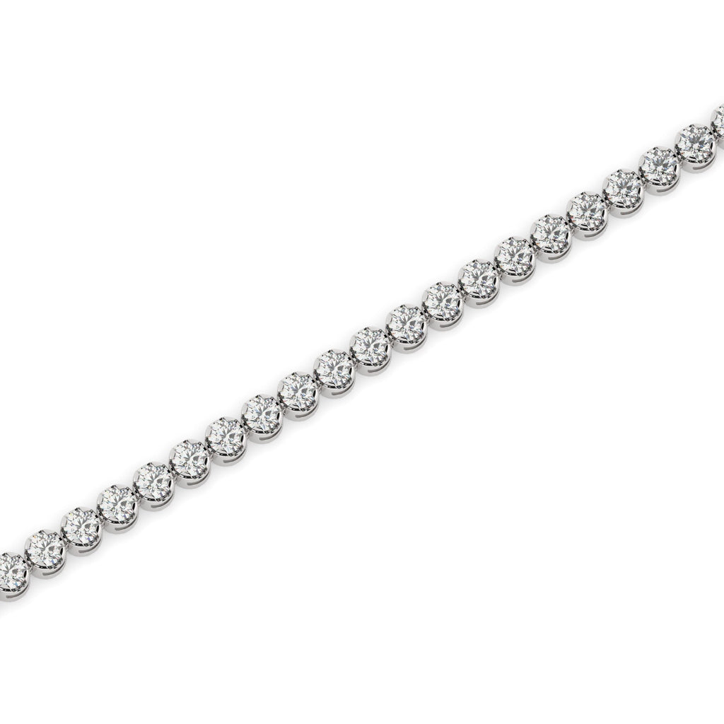 Crown Illusion Setting Diamond Tennis Bracelet