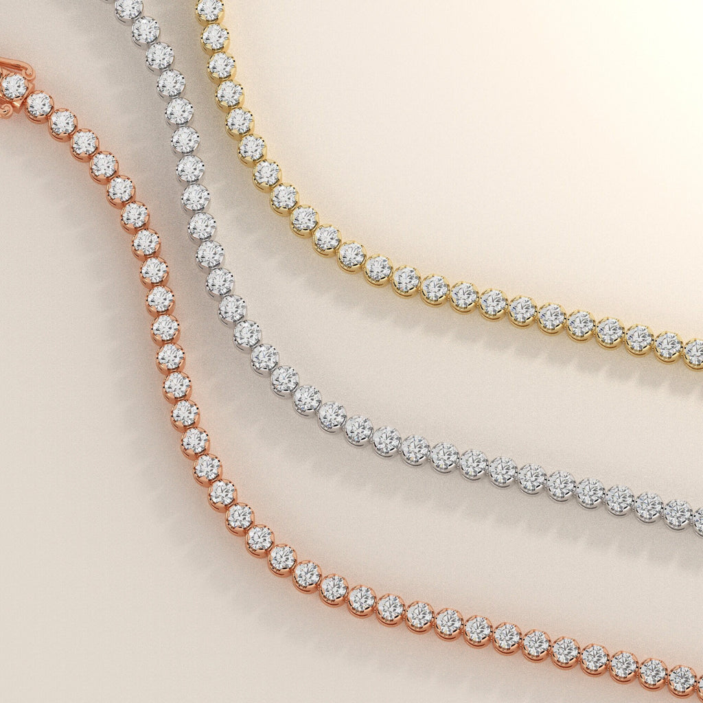 Crown Illusion Setting Diamond Tennis Bracelet