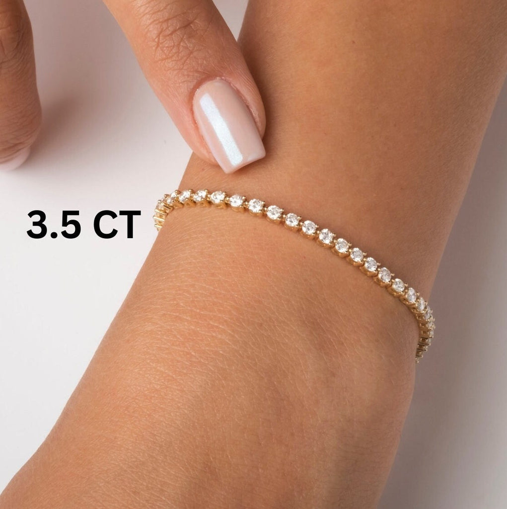 Three Prong Diamond Tennis Bracelet / 1.3 - 4.3 ct Diamond Tennis Bracelet