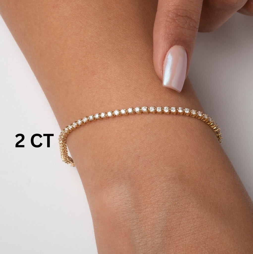 Three Prong Diamond Tennis Bracelet / 1.3 - 4.3 ct Diamond Tennis Bracelet