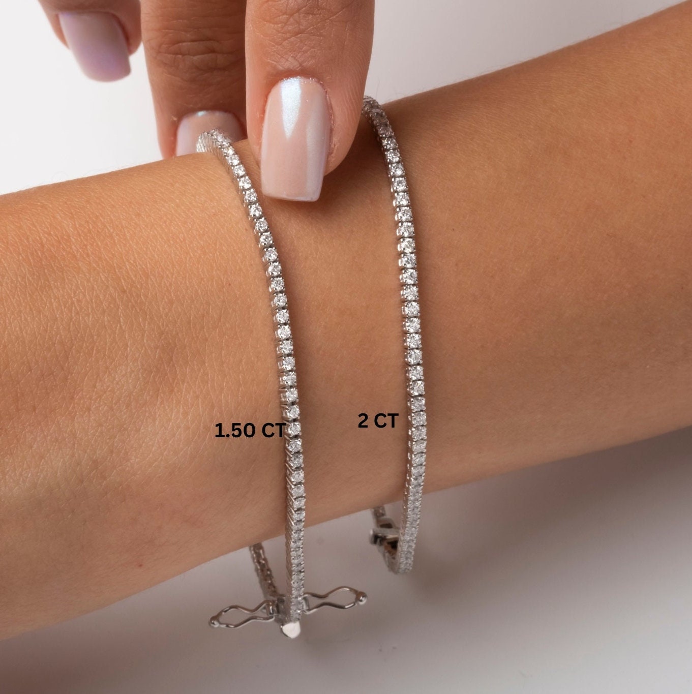 14k Classic 4 Prong Diamond Bracelet / 1 - 4 CT Diamond Tennis Bracelet /