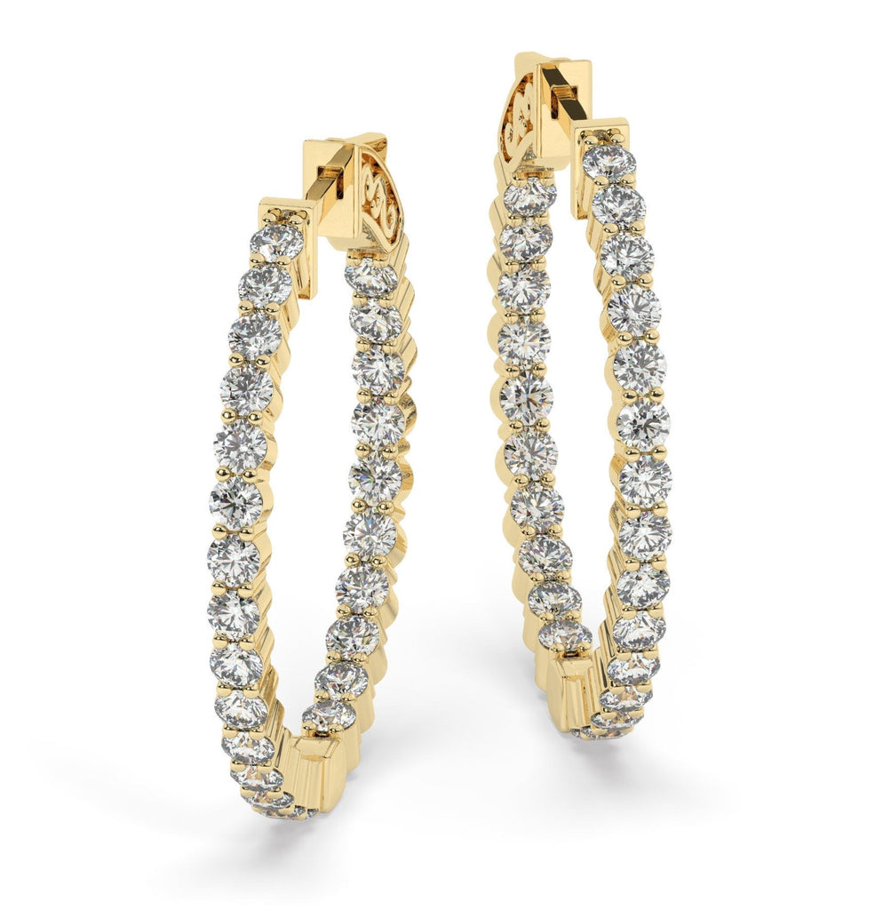 Diamond Hoop Earrings / 2-4 CARAT Inside Out Diamond Hoops
