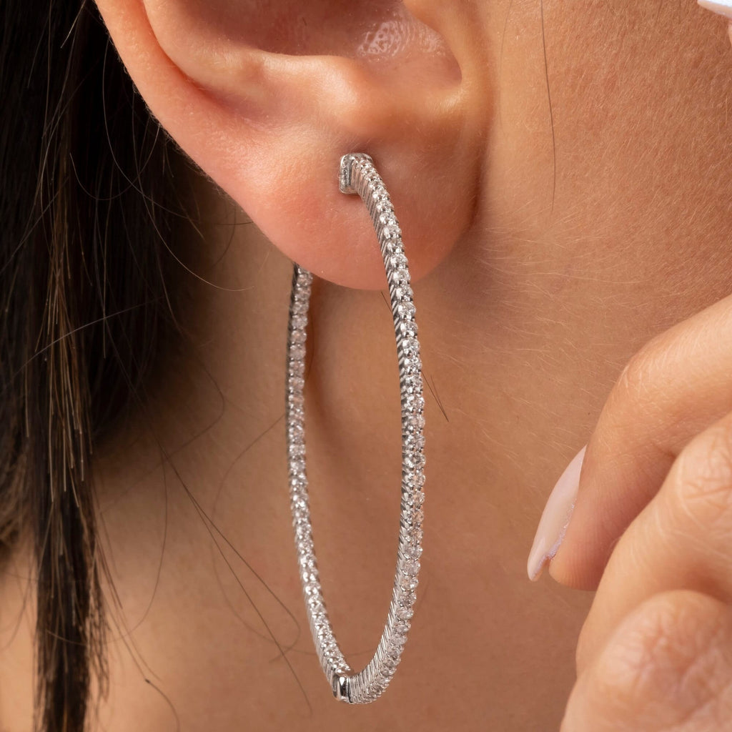 Inside Out Diamond Hoop Earrings / 0.90-2.3 CARAT