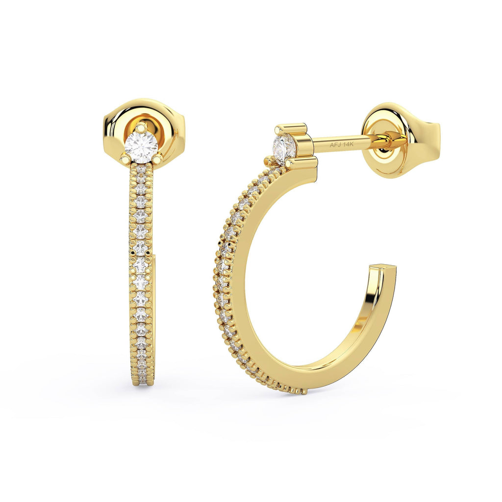 Round Diamond Hoop Earrings