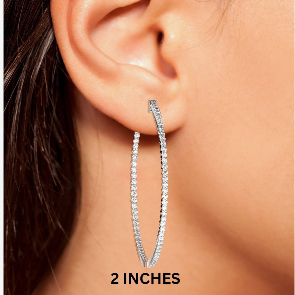 Inside Out Diamond Hoop Earrings / 0.90-2.3 CARAT