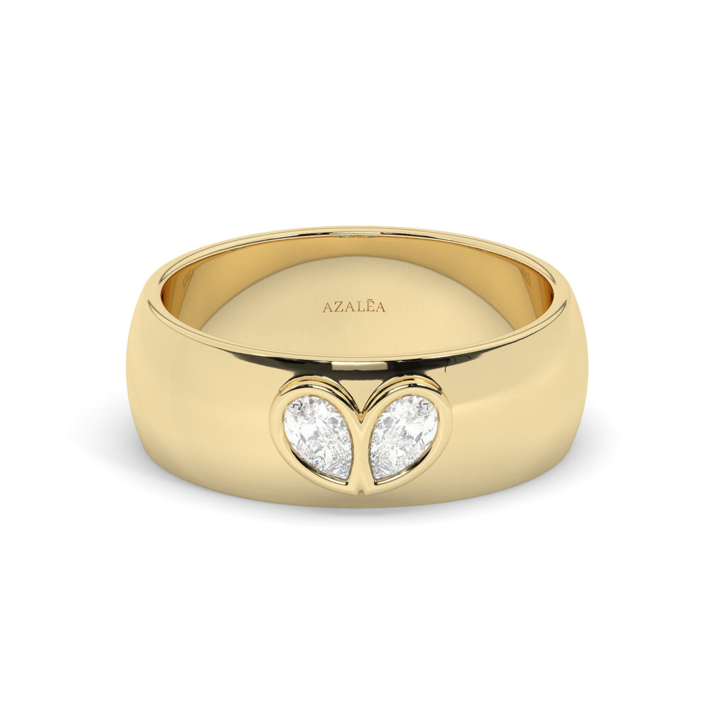 Double Pear Diamond Wide Band