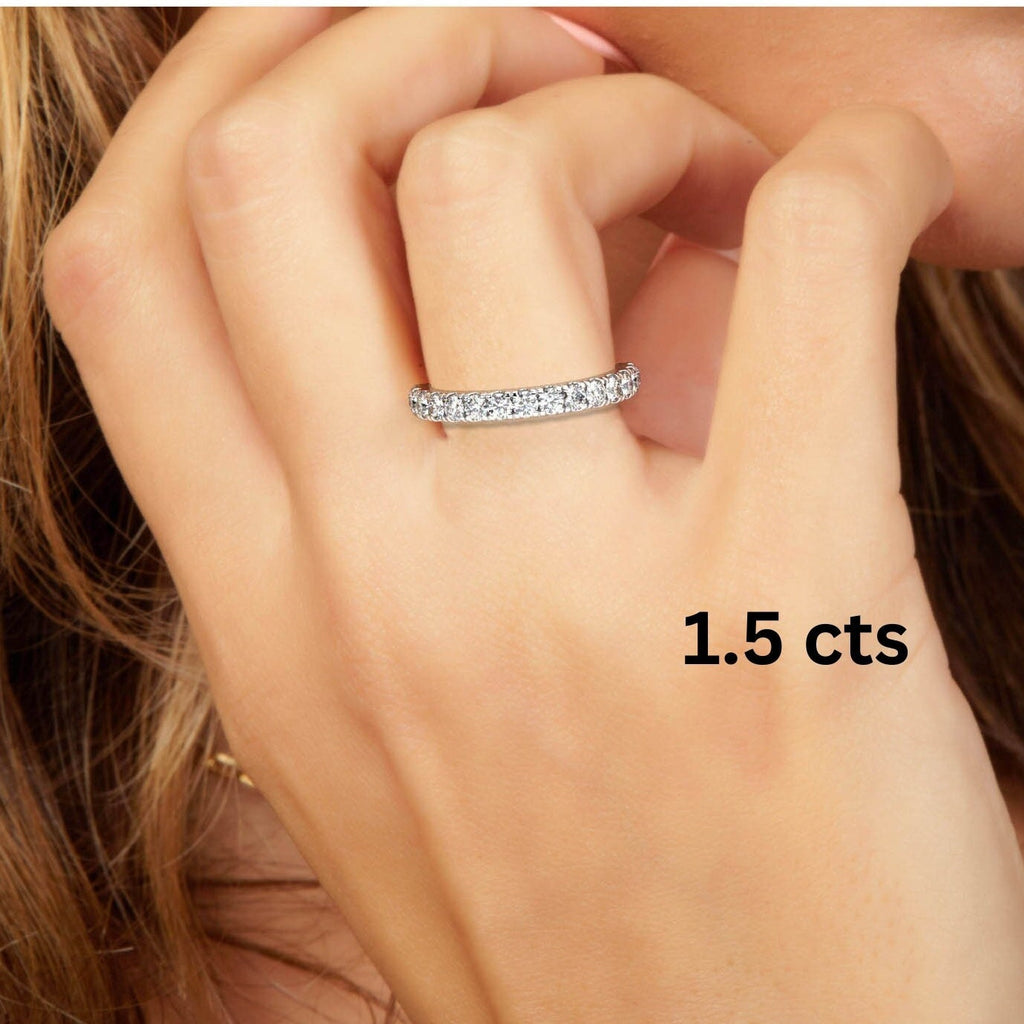 0.50 - 2 CT Diamond Prong Setting Full Eternity Diamond Wedding Ring