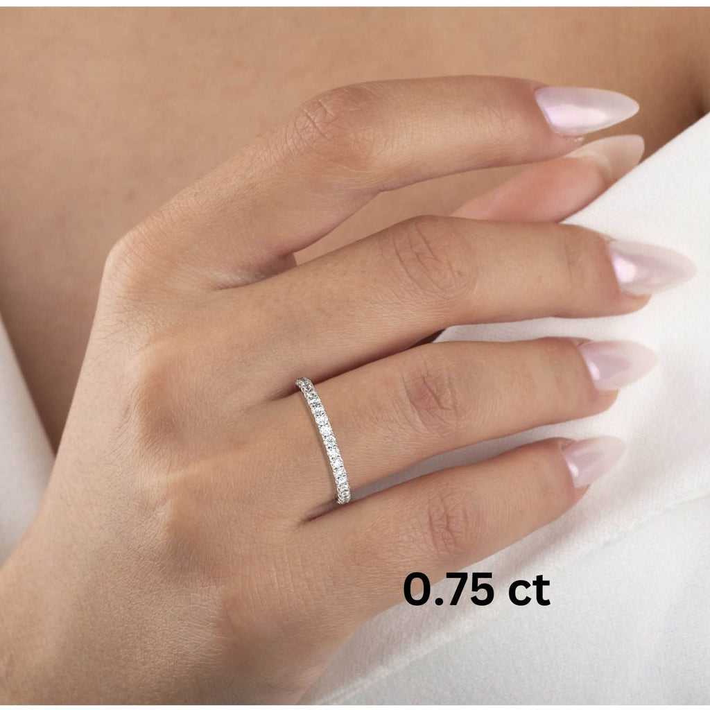0.50 - 2 CT Diamond Prong Setting Full Eternity Diamond Wedding Ring