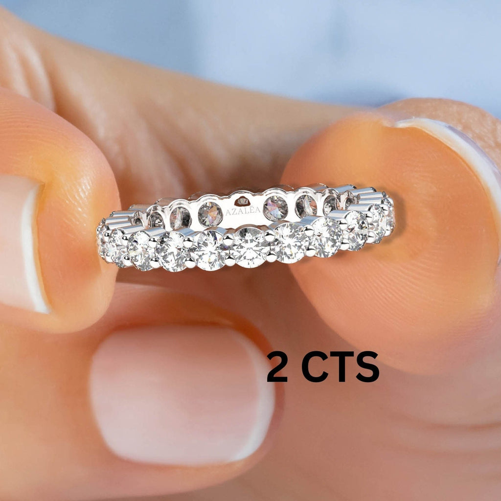 1-2 CT Diamond Double Prong Basket Setting Full Eternity