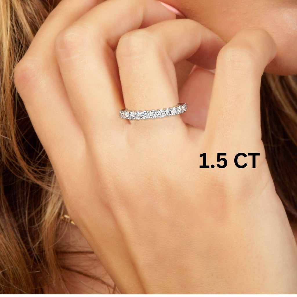 1-2 CT Diamond Double Prong Basket Setting Full Eternity