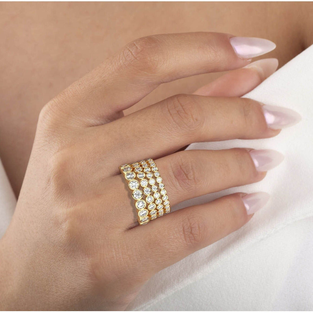 0.50 - 2 CT Diamond Bezel Set Full Eternity Diamond Wedding Ring