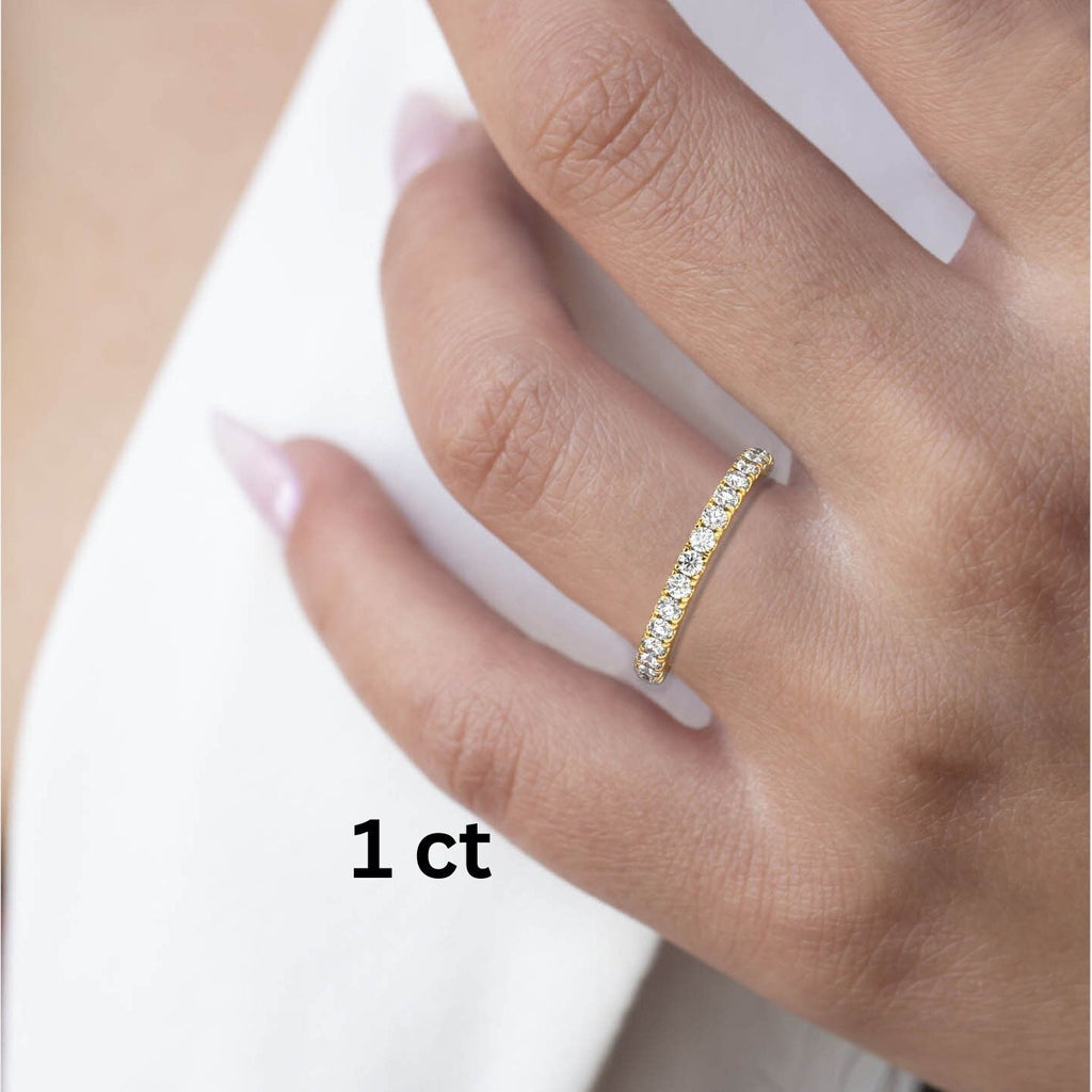 0.50 - 2 CT Diamond Prong Setting Full Eternity Diamond Wedding Ring