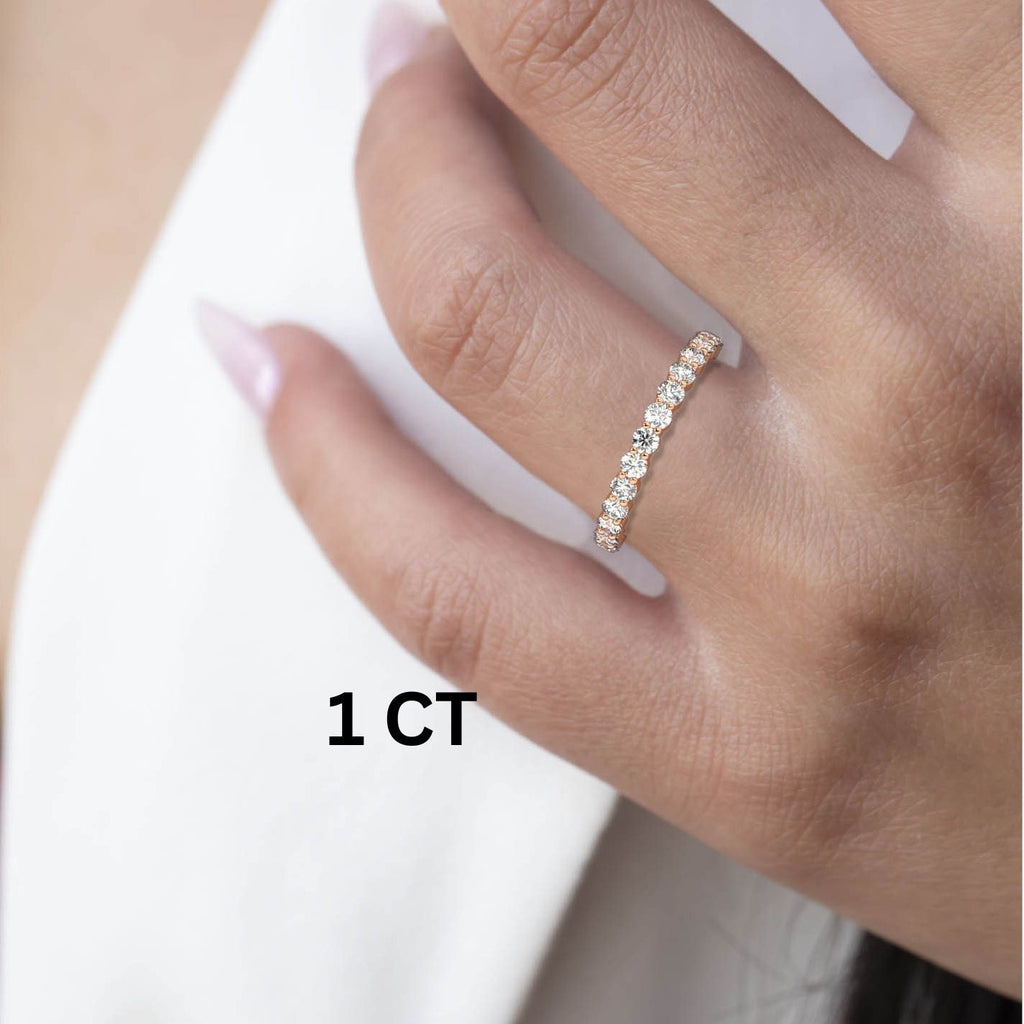 1-2 CT Diamond Double Prong Basket Setting Full Eternity