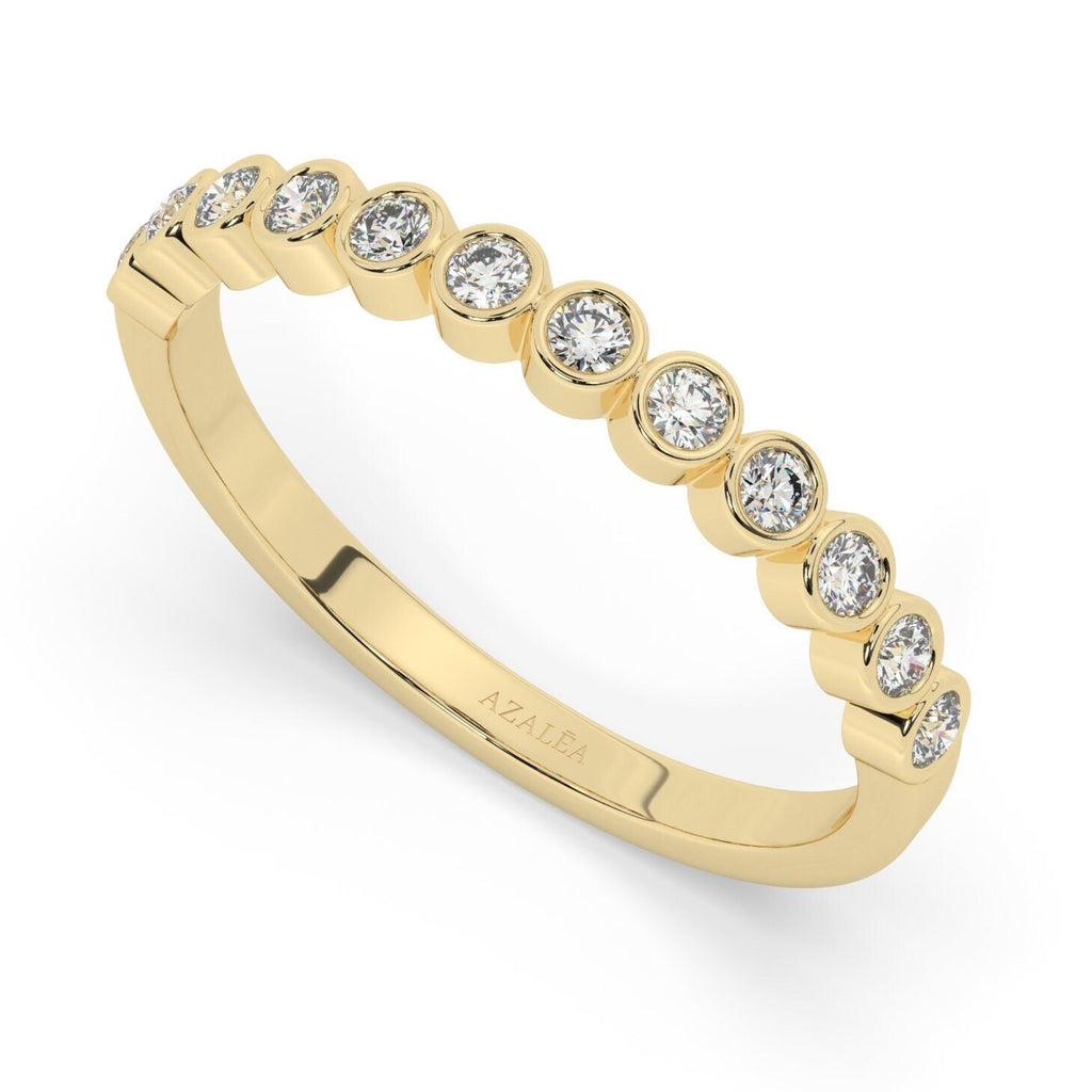 0.25 - 1 CT Bezel Set Half Eternity Wedding Ring