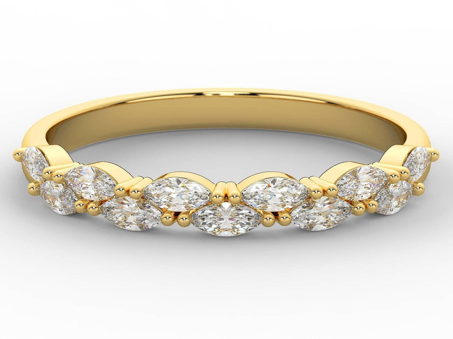 Marquise Diamond Wedding Band