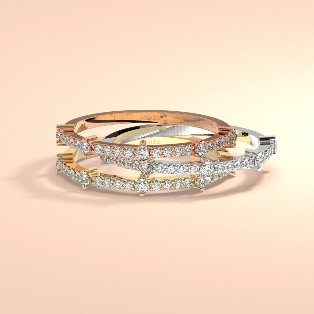 Round Diamond Stacking Ring