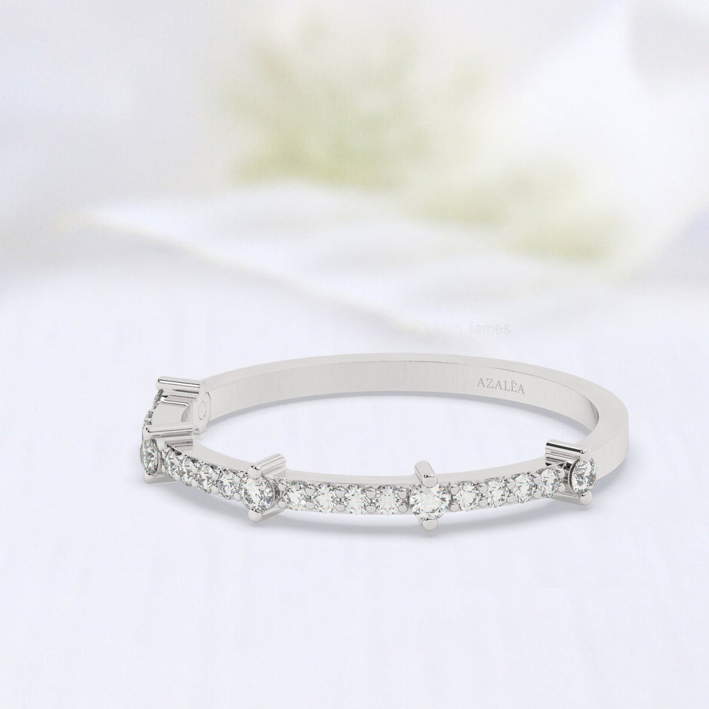 Round Diamond Stacking Ring