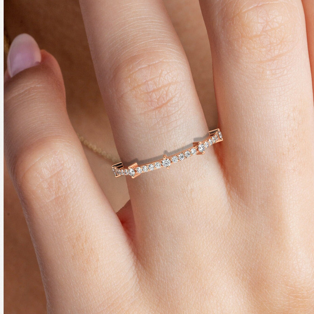 Round Diamond Stacking Ring