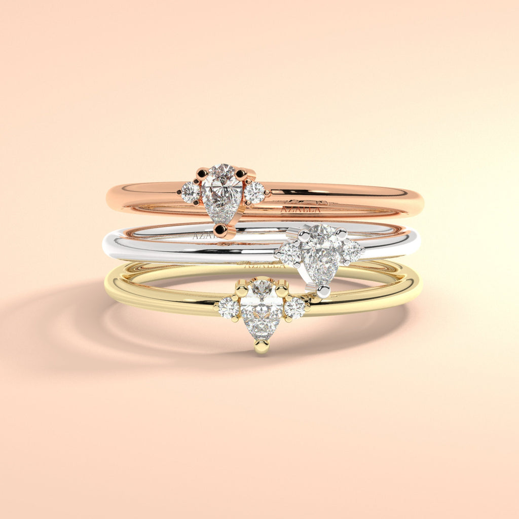 Pear Diamond Stacking Ring
