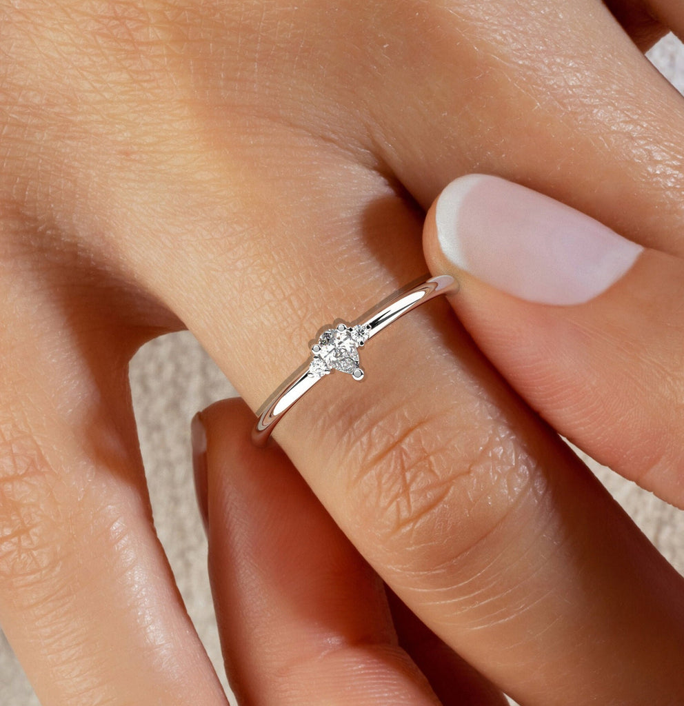 Pear Diamond Stacking Ring