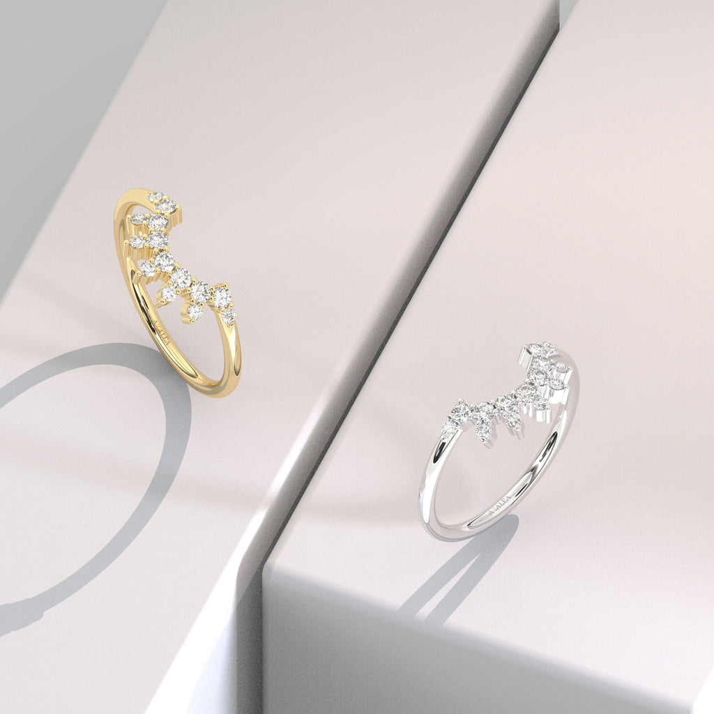 Curved Diamond Wedding Ring