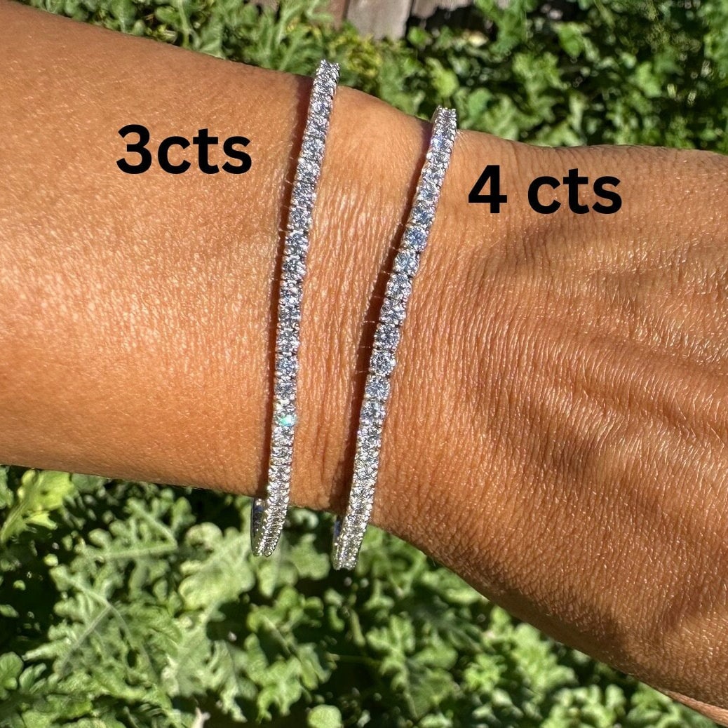 14k Classic 4 Prong Diamond Bracelet / 1 - 4 CT Diamond Tennis Bracelet /