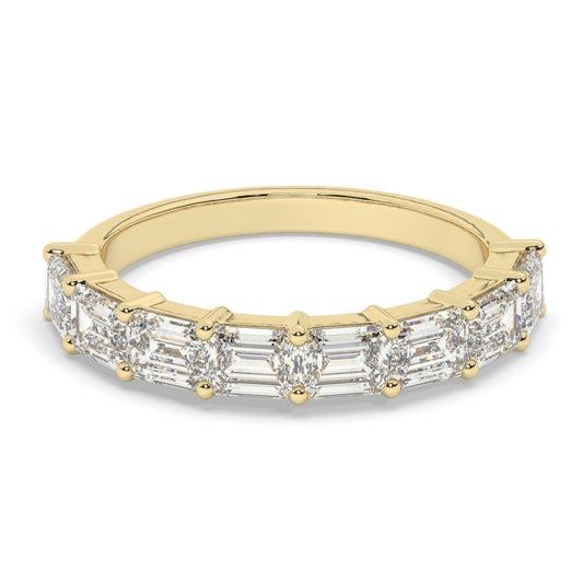 2 CT East West Emerald Diamond Wedding Band