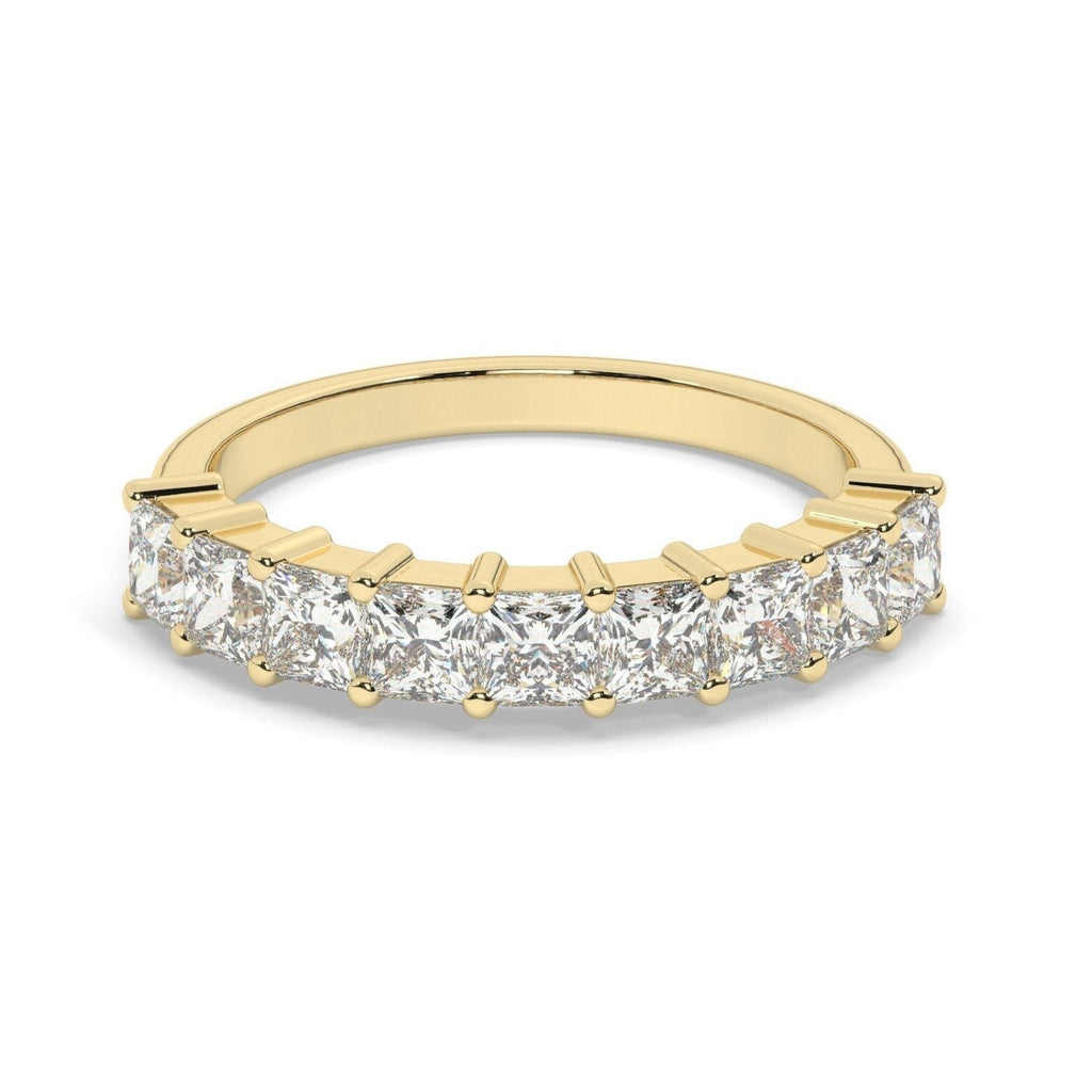 1.35 CT Princess Cut Diamond Wedding Band / 9 Stone Princess Diamond Wedding Ring