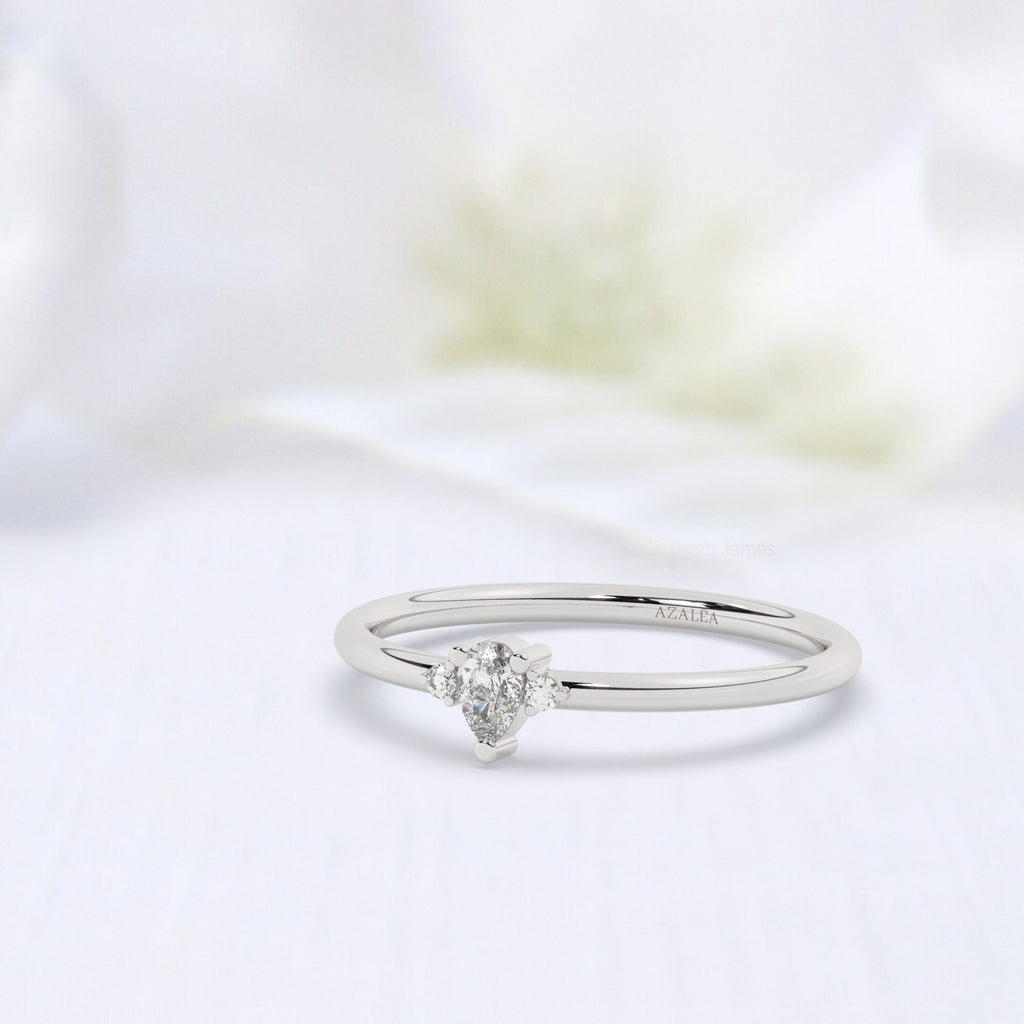 Pear Diamond Stacking Ring