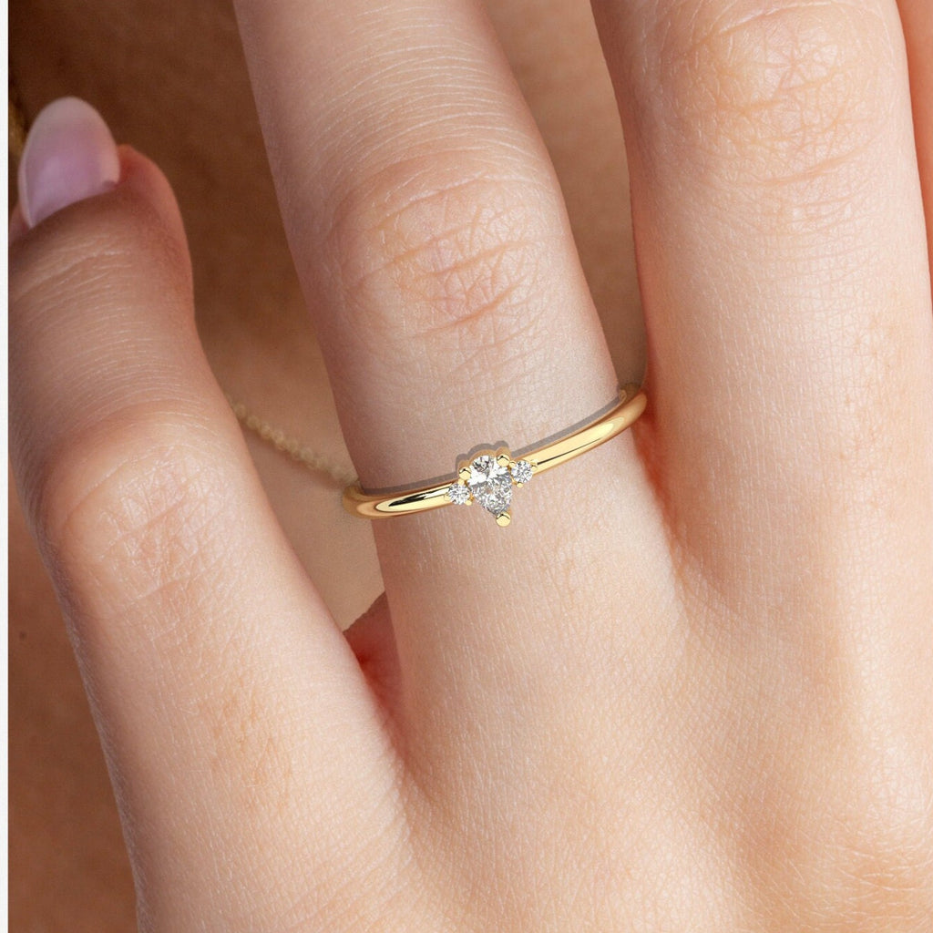 Pear Diamond Stacking Ring