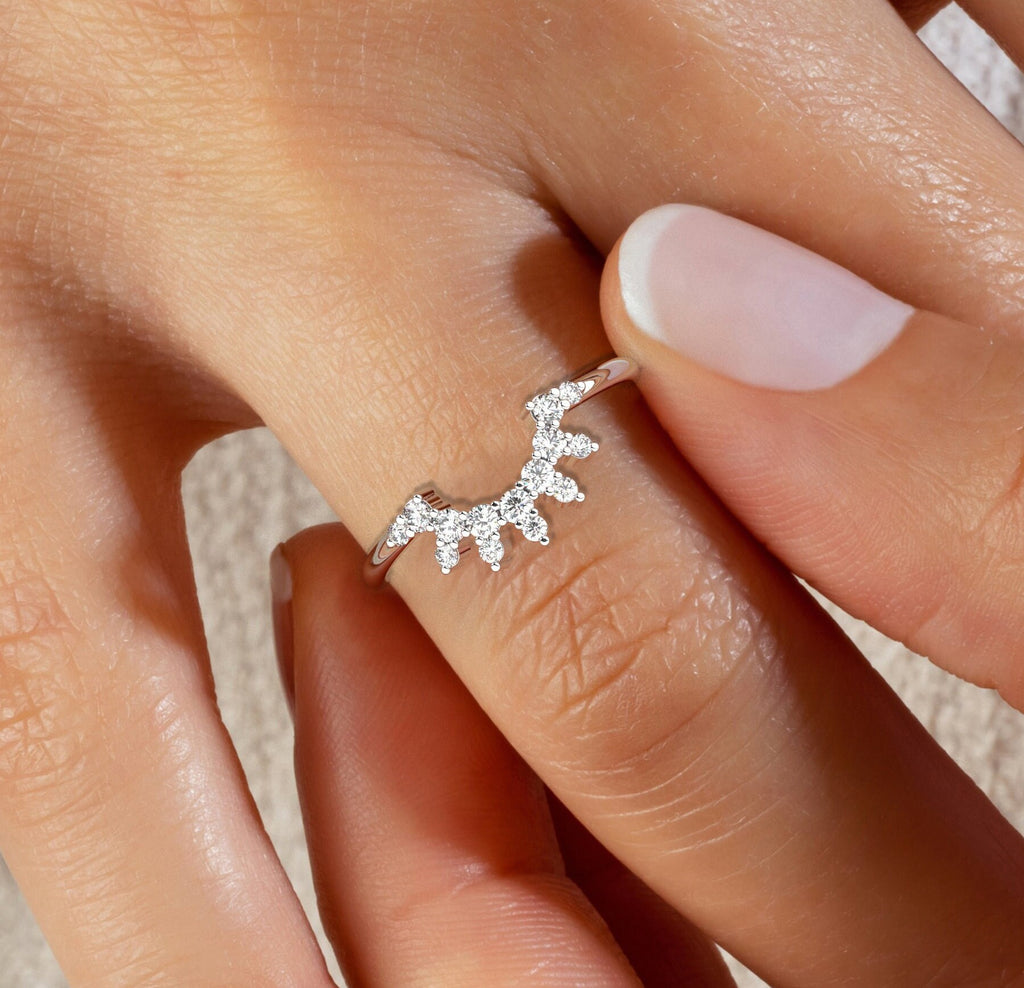 Curved Diamond Wedding Ring