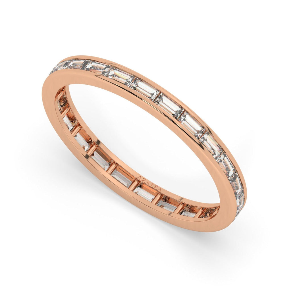 0.75 - 1.5 CT Baguette Diamond Channel Ful Eternity Wedding Band