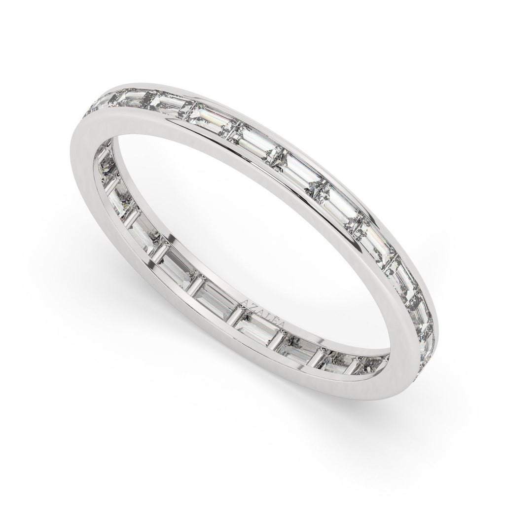 0.75 - 1.5 CT Baguette Diamond Channel Ful Eternity Wedding Band