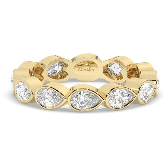 1.4 - 2.4 CT Pear Bezel Diamond Eternity Wedding Band