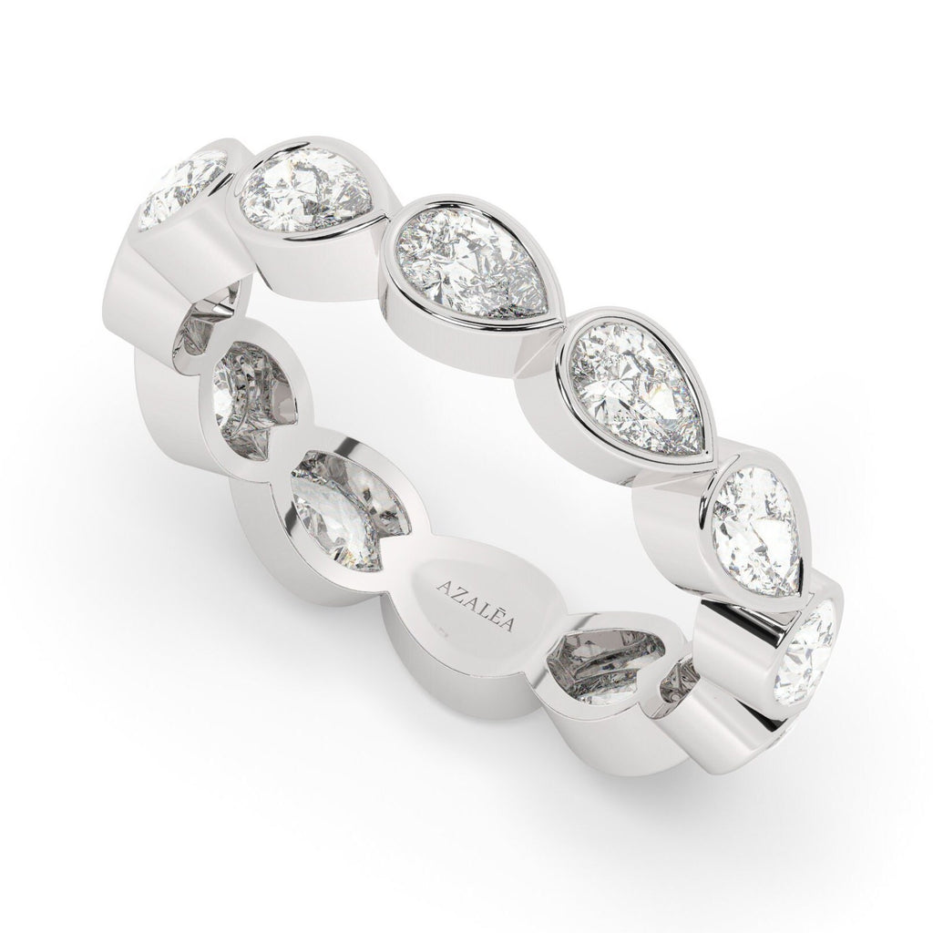 1.4 - 2.4 CT Pear Bezel Diamond Eternity Wedding Band