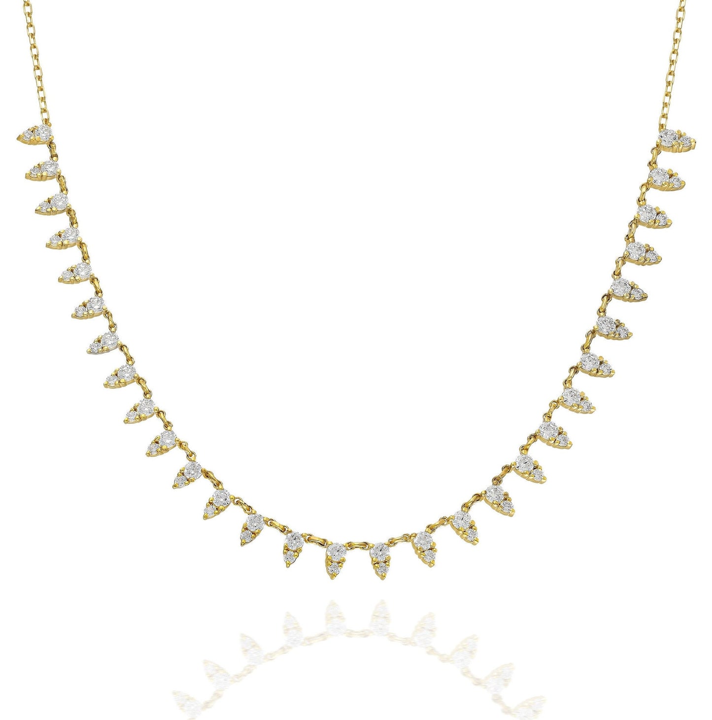 Diamond Segment Spike Choker Necklace