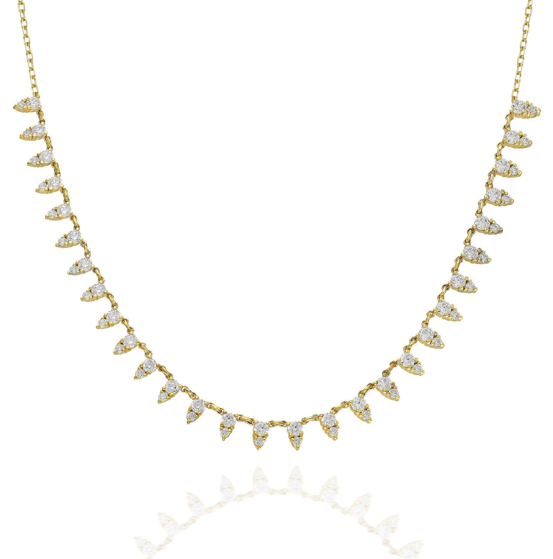 Diamond Segment Spike Choker Necklace