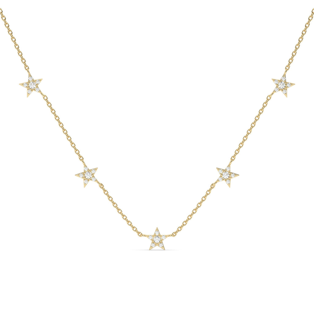 Diamond Star Station Necklace