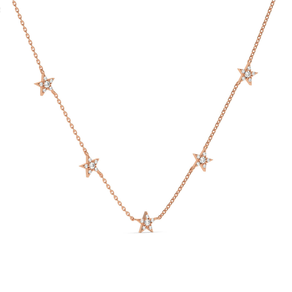 Diamond Star Station Necklace