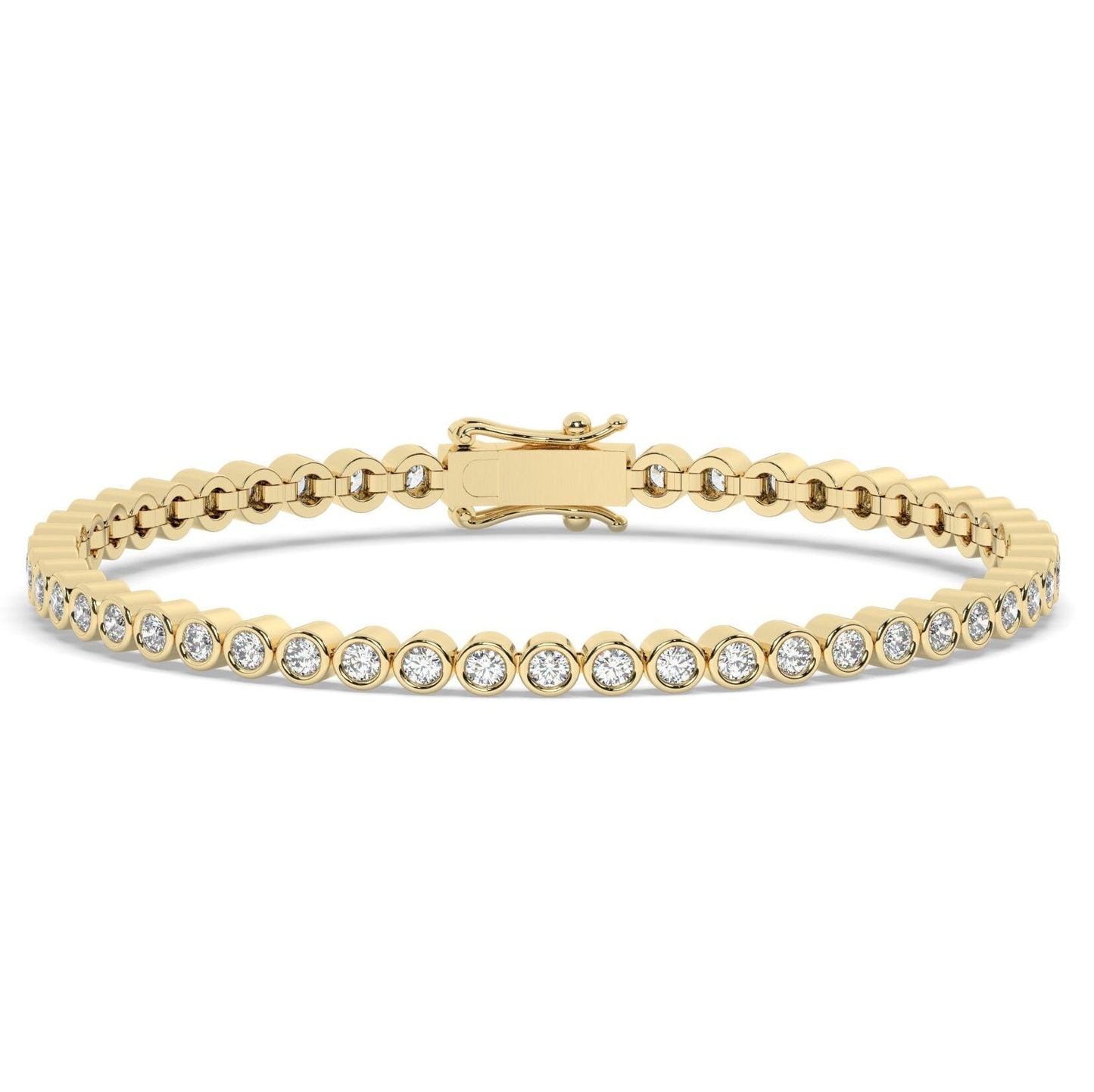 Bezel Set Diamond Tennis Bracelet