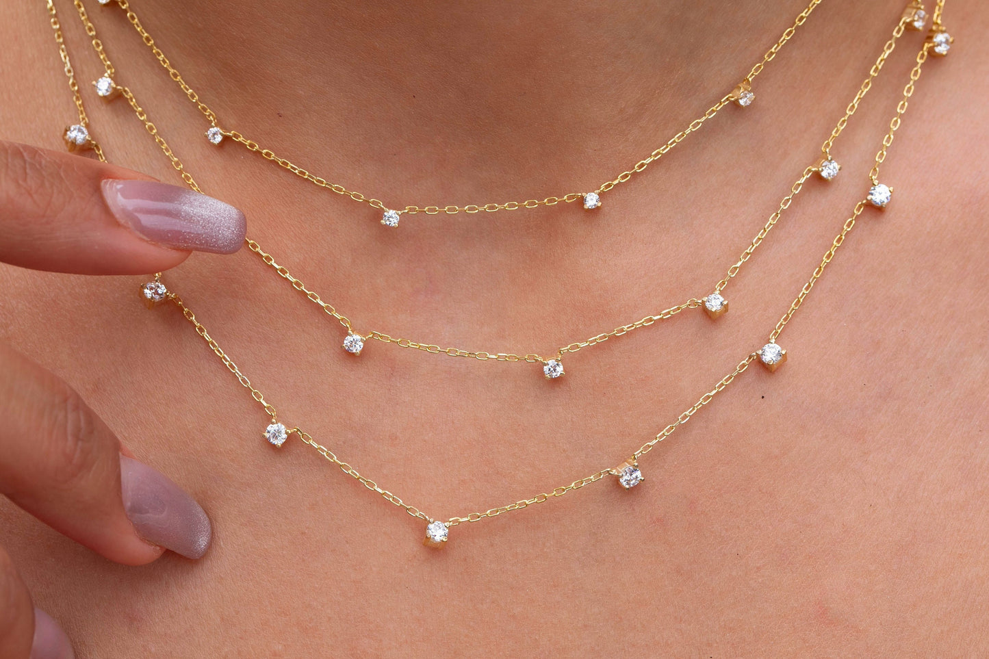 Diamond Station Necklace